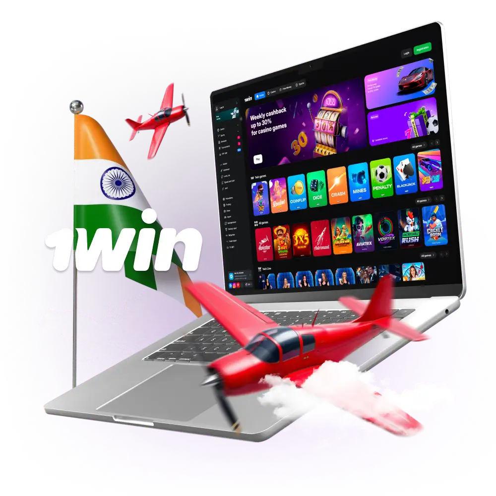 1win aviator india header