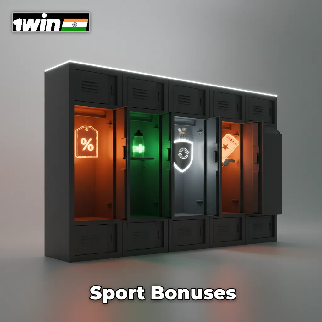 Sport Bonuses: Accumulator boost up to 30%, ₹1,000 first loss free bet, 5% cashback, esports insurance, cricket super odds.