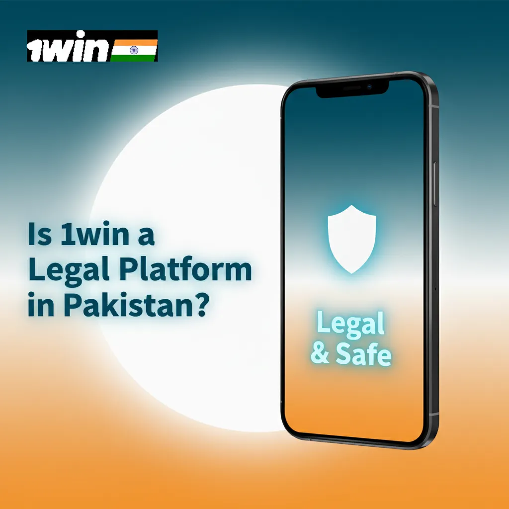 Graphic on 1win legality in Pakistan: international licence, strict privacy, secure payments, and responsible gaming tools.