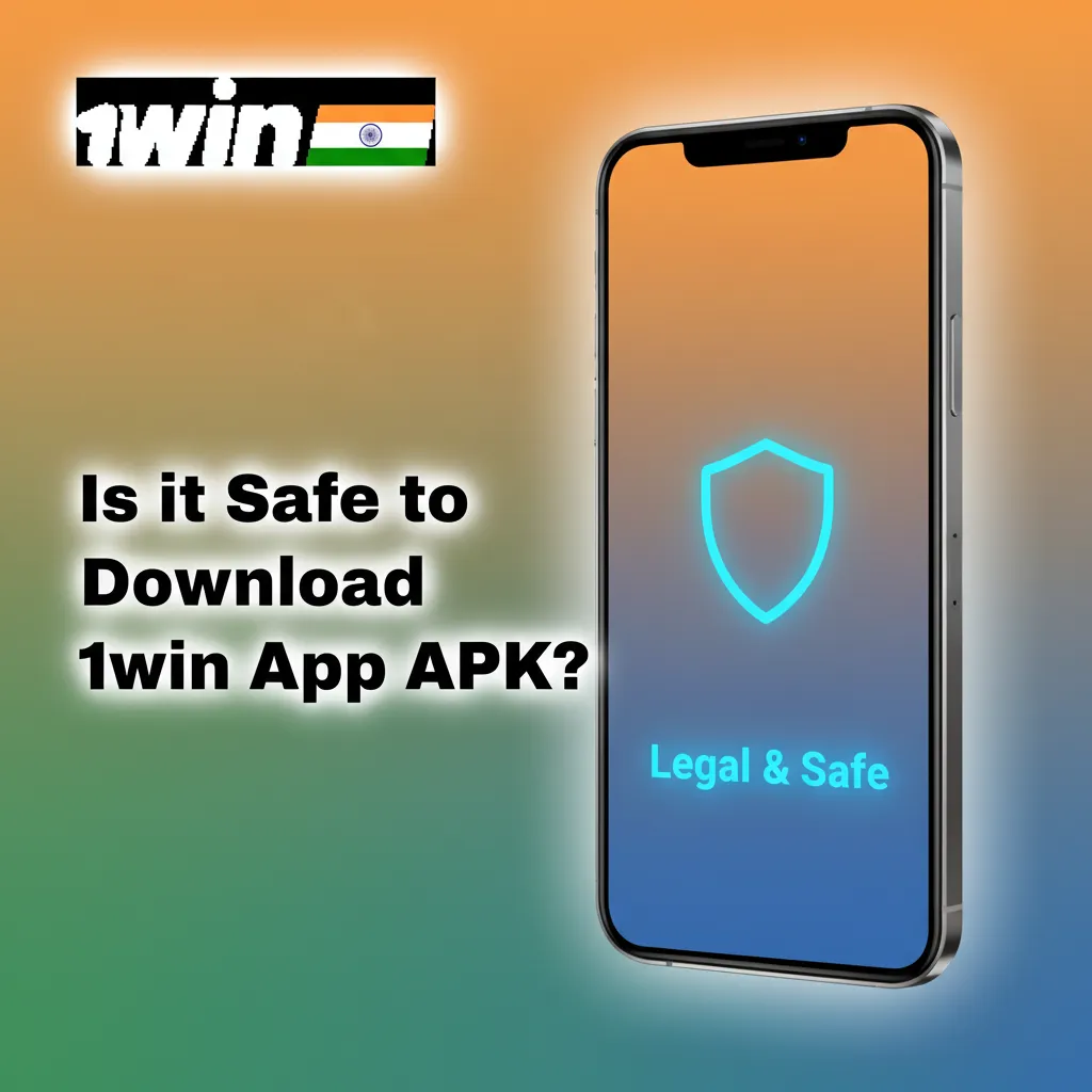 Phone with 1win APK app and padlock icons, indicating licensed, SSL-encrypted, secure mobile betting and casino play.