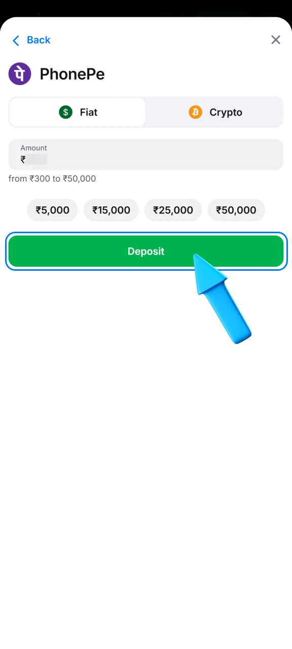 Confirm payment to complete deposit on 1win.
