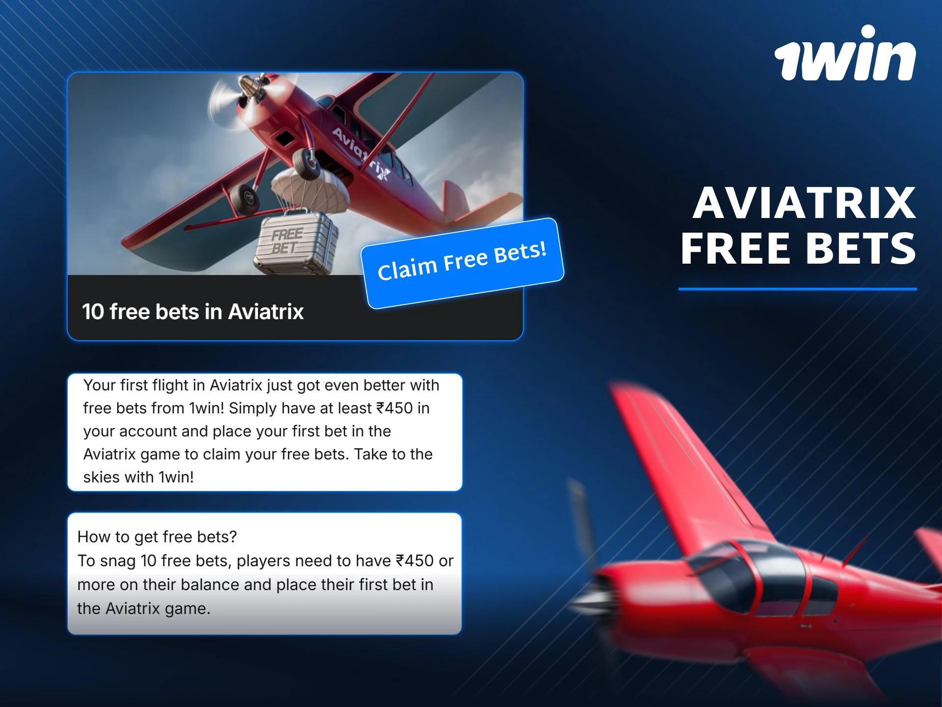 Soar after free bets with aviatrix on 1win.
