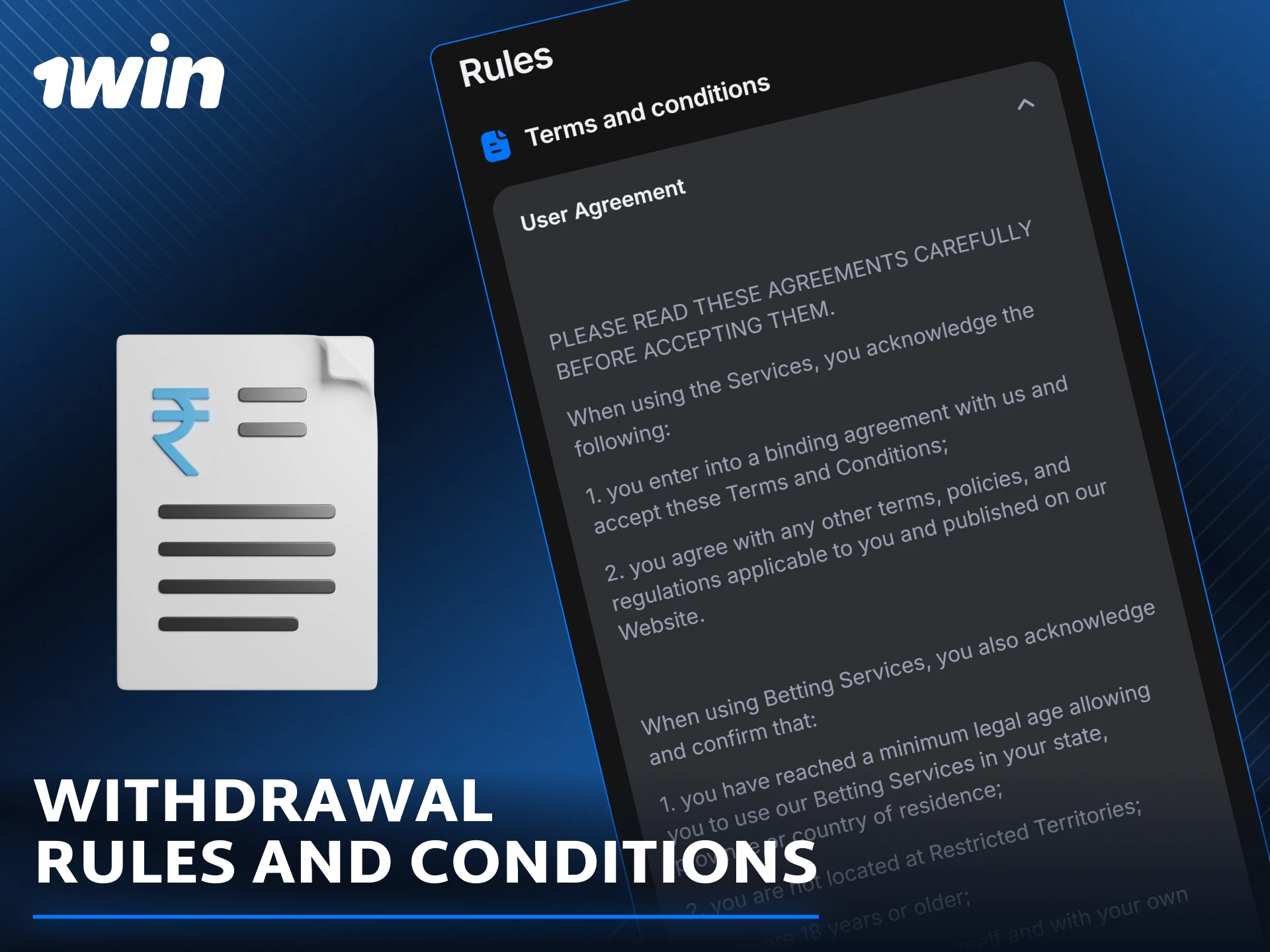 How 1win Aviator withdrawal rules and conditions work for casino users.